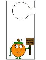 Pumpkin Holding Sign  