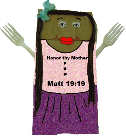 Mother's Day Lunch Bag Craft-Honor thy mother matthew 19:19