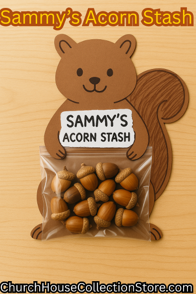 Sammy's Acorn Stash Craft Squirrel Crafts Preschool Bible Sunday School Lessons and Crafts