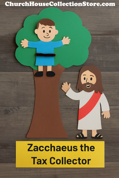Zacchaeus The Tax Collector Free Preschool Bible Sunday School Lesson ChurchHouseCollectionStore.com In the tree come down